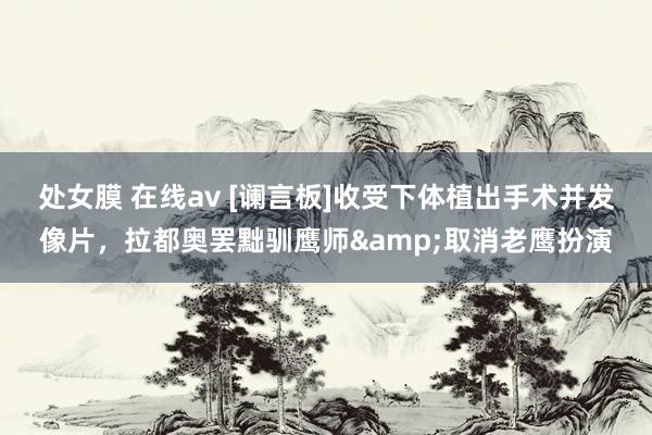 处女膜 在线av [谰言板]收受下体植出手术并发像片，拉都奥罢黜驯鹰师&取消老鹰扮演