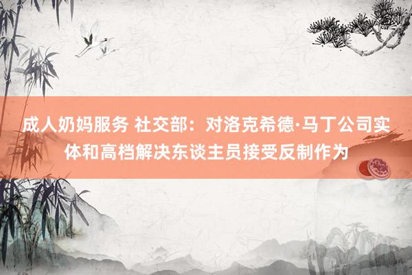 成人奶妈服务 社交部：对洛克希德·马丁公司实体和高档解决东谈主员接受反制作为