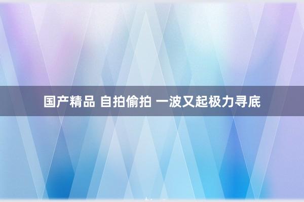 国产精品 自拍偷拍 一波又起极力寻底