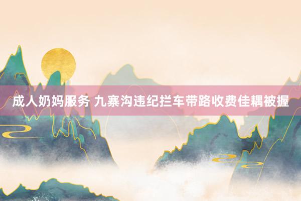 成人奶妈服务 九寨沟违纪拦车带路收费佳耦被握
